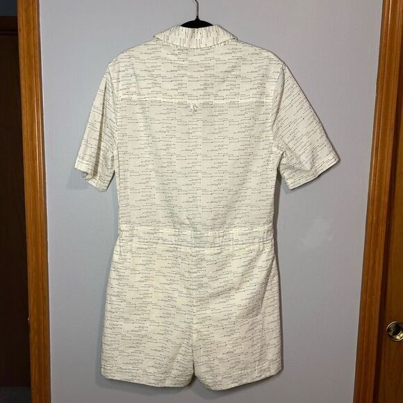 34N 118W Anthropologie Giana Utility Romper cream size M NEW - Picture 10 of 15